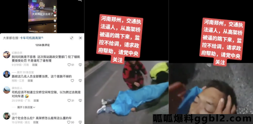 河南郑州女子发视频称,当都交警执法咄咄逼人,把丈夫逼到从立交桥上跳下来致其死亡! thumbnail