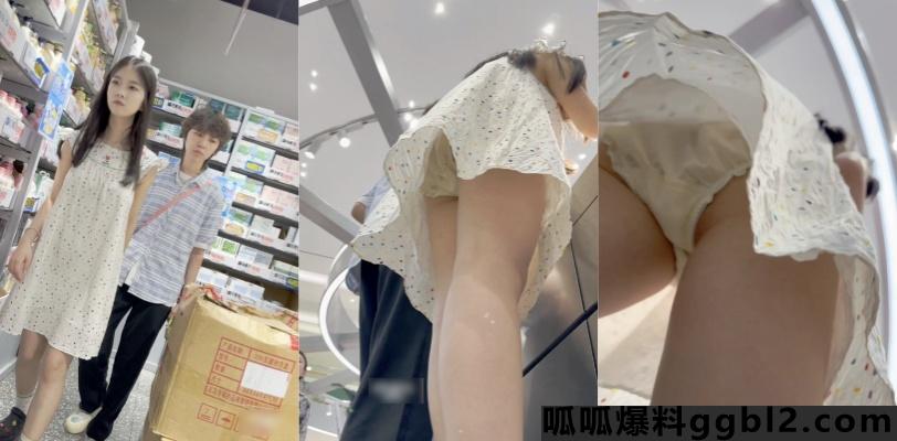 抄底大神超市偷拍长裙小妹 半透明的内内 没穿胸罩 thumbnail